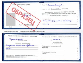 Обучение Аппаратчик кислотной обработки спилка