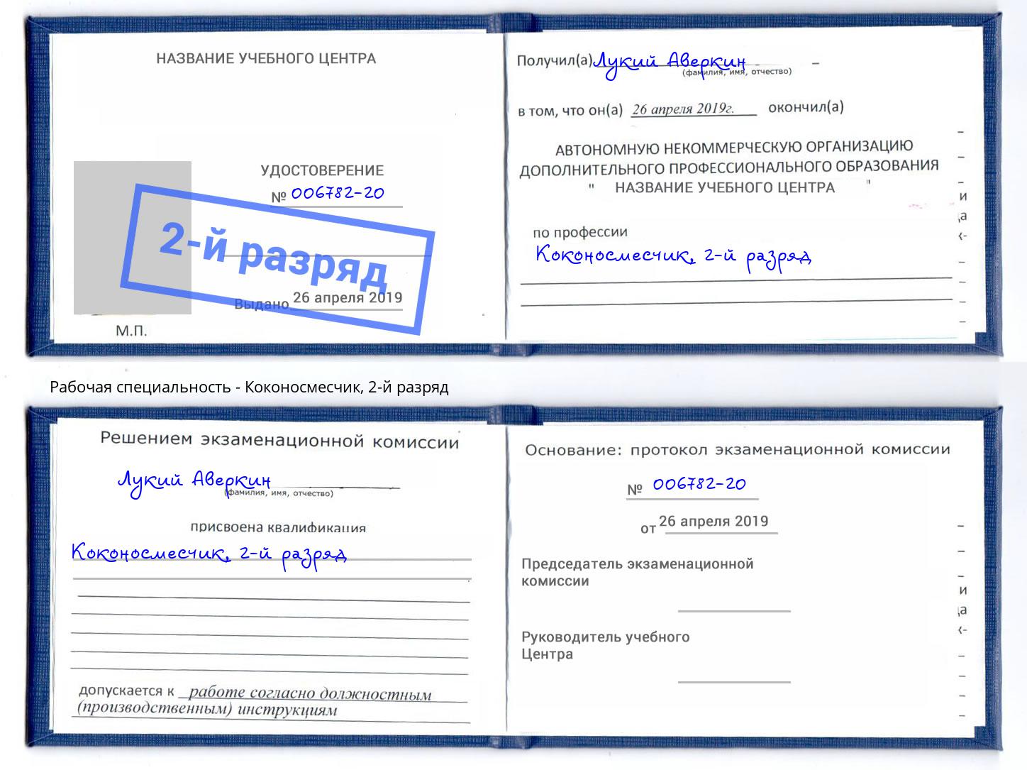 корочка 2-й разряд Коконосмесчик Элиста